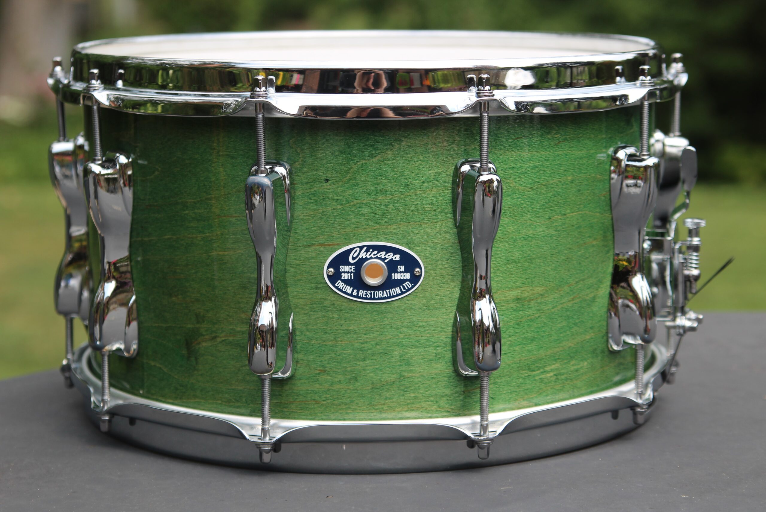 Snare Drum - 569 Series - 8" Glorious Green over Maple/Poplar Shell - Chicago Drum