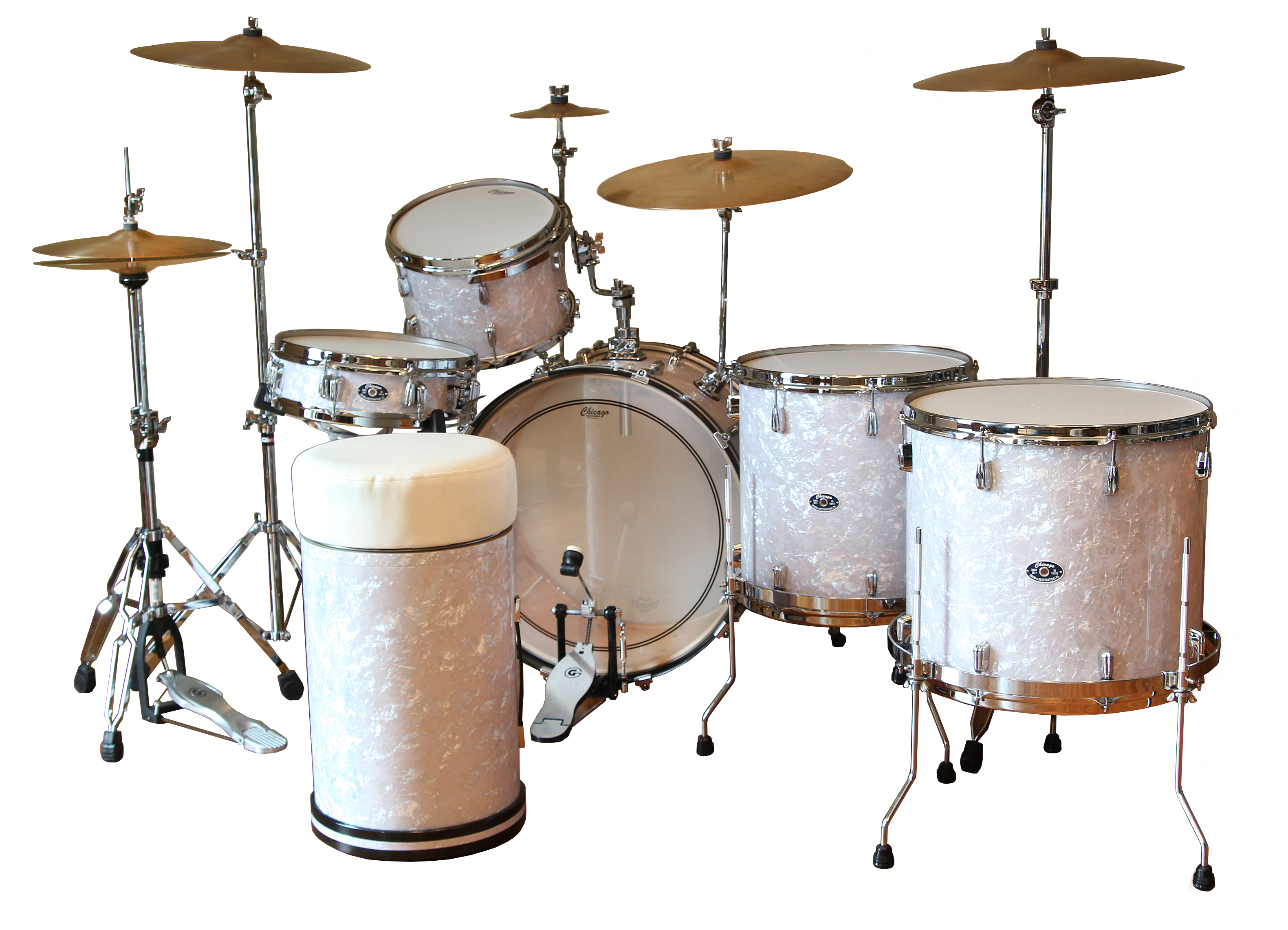 Blue Pearl Drum Set with Matching Canister Throne