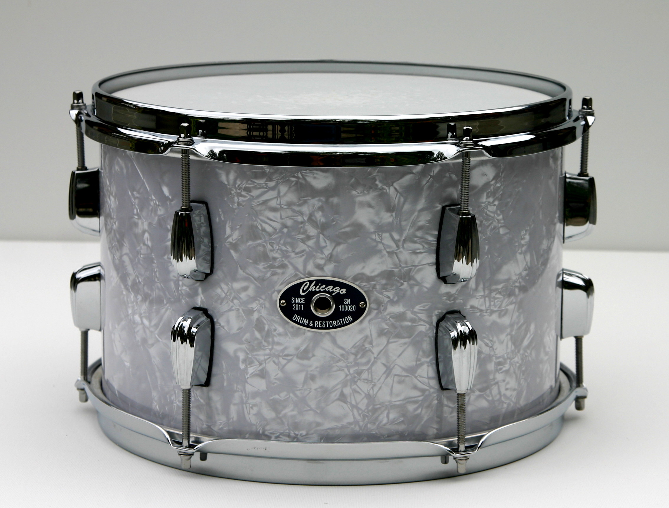 Snare Drum - 8" x 12" Blue White Pearl