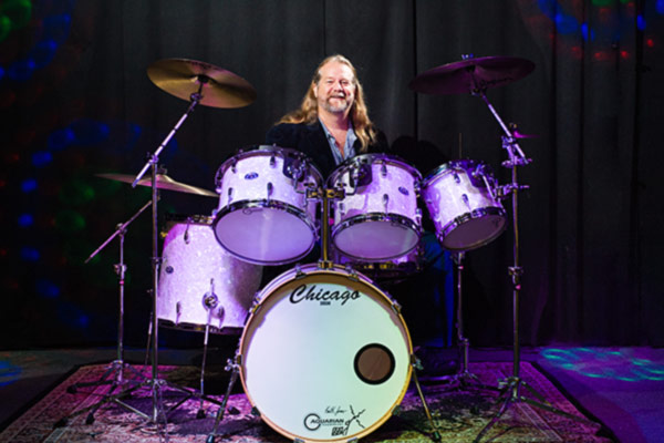 Keith Jones on his Marine Pearl Drum Set