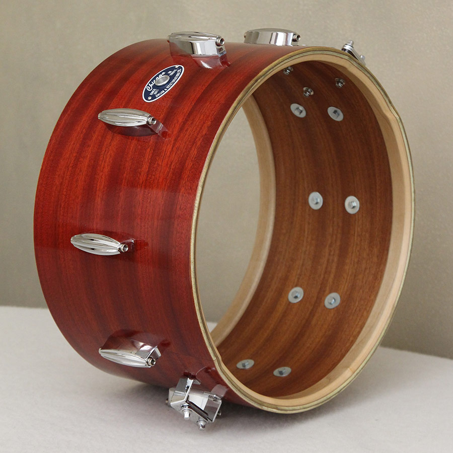 Snare Drum - Side view of Red Stained