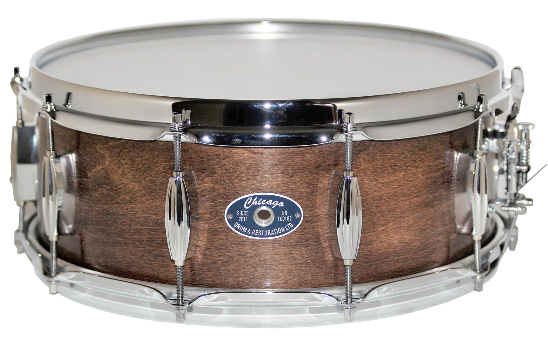 Snare Drum - 5-1/2" Walnut Stain on Maple/Poplar - Chicago Drum